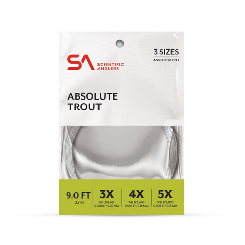 SA ABSOLUTE TROUT LEADER ASSORTMENT - 3X,4X,5X