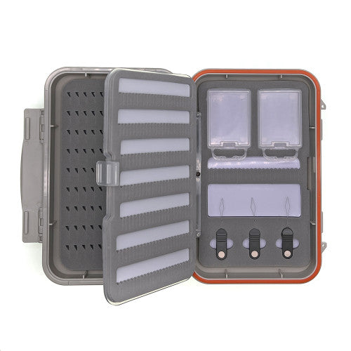 ANGLERS ACCESSORIES MIDGE THREADER FLY BOX W/ LEAF INSERT