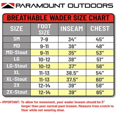 PARAMOUNT DEEP EDDY ZIPPERED BREATHABLE WADER