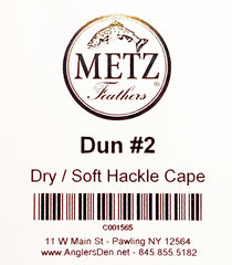 METZ DUN #2 DRY / SOFT HACKLE CAPE